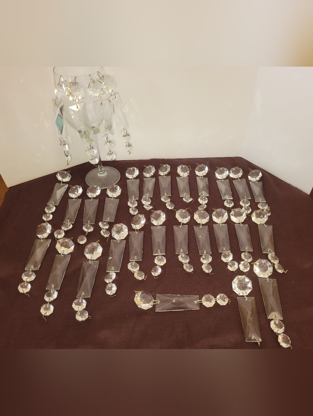 Vintage Czech Trapezoid And Octagon Glass Crystals Lot Of 30